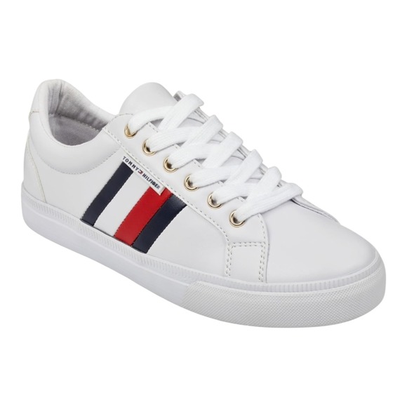 Tommy Hilfiger Twlightz White Multi Stripe Casual Fashion Sneakers Womens Size 7 - Picture 1 of 9